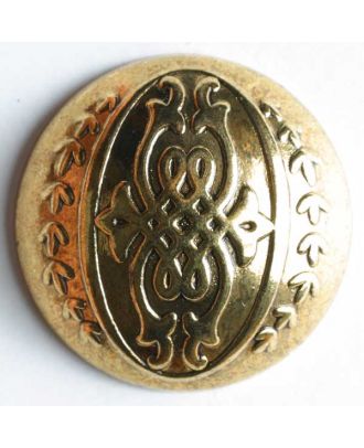 Full metal button - Size: 28mm - Color: antique gold - Art.No. 370169