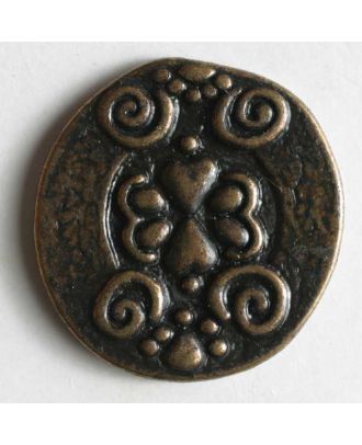 Full metal button - Size: 18mm - Color: antique brass - Art.No. 290462