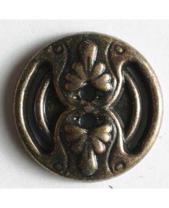 Full metal button - Size: 18mm - Color: antique brass - Art.No. 290479