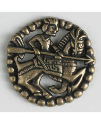 full metal button - Size: 18mm - Color: antique brass - Art.No. 221505