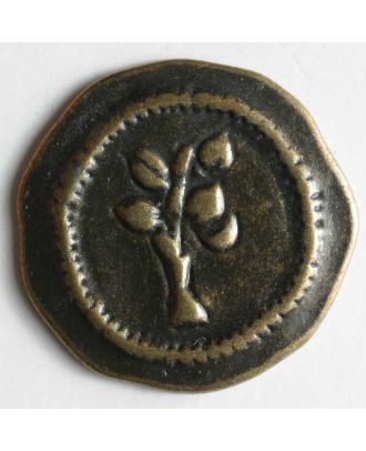 Full metal button - Size: 25mm - Color: antique brass - Art.No. 350266