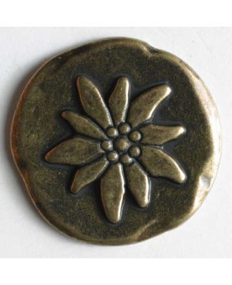 Full metal button - Size: 20mm - Color: antique brass - Art.No. 300582