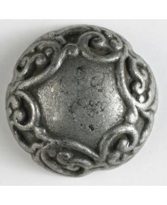 Vollmetallknopf, im Randbereich mit schönen Verzierungen und Öse - Größe: 20mm - Farbe: altzinn - Art.Nr. 300611