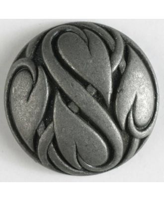 Vollmetallknopf mit umschlungenen Herzen und Öse - Größe: 20mm - Farbe: altzinn - Art.Nr. 300614