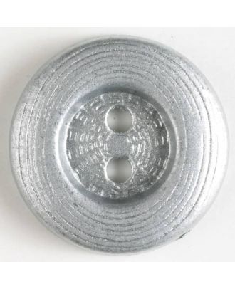 edler Vollmetallknopf mit breitem Rand, gerillter Oberfläche und 2 Löchern - Größe: 23mm - Farbe: altsilber - Art.Nr. 330511