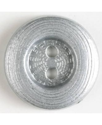 edler Vollmetallknopf mit breitem Rand, gerillter Oberfläche und 2 Löchern - Größe: 23mm - Farbe: altsilber - Art.Nr. 330511