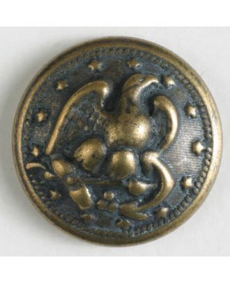 Metal button with shank - Size: 15mm - Color: antique brass - Art.No. 241205