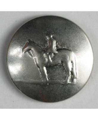 Horse button, full metal  - Size: 20mm - Color: dull silver - Art.No. 300880