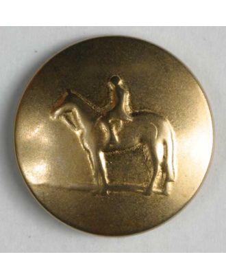 Horse button, full metal  - Size: 15mm - Color: dull gold - Art.No. 260959