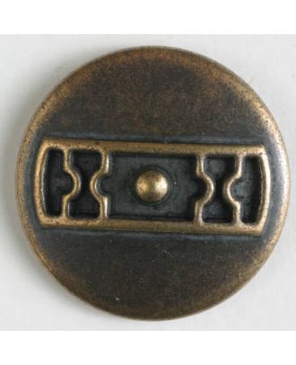 Metal button with shank - Size: 18mm - Color: antique brass - Art.No. 310760