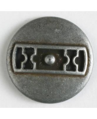 Metal button with shank - Size: 18mm - Color: antique tin - Art.No. 310761