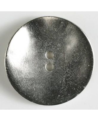 Vollmetallknopf, unverfälscht schlicht, 2-loch - Größe: 40mm - Farbe: mattsilber - Art.Nr. 410172