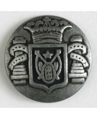 Metallknopf Wappen mit Öse - Größe: 23mm - Farbe: altzinn - Art.Nr. 330805