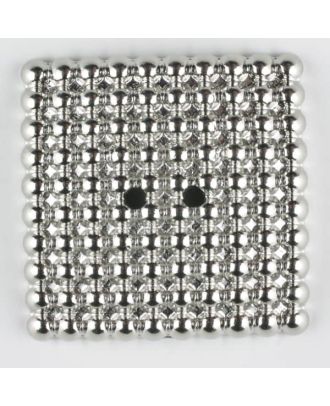 full metal button, square, 2 holes - Size: 34mm - Color: silver - Art.-Nr.: 380326