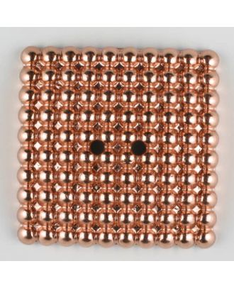 full metal button, square, 2 holes - Size: 34mm - Color: light copper - Art.-Nr.: 380328