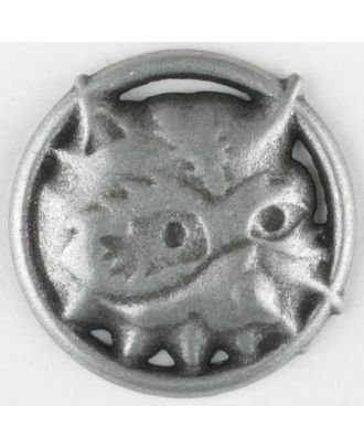 Vollmetallknopf, Nicky Epstein - Waschbär, Öse - Größe: 25mm - Farbe: altzinn - Art.Nr. 390299