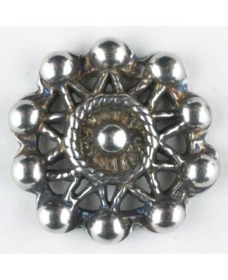 Full metal buttons, round, with shank - Size: 18mm - Color: antique silver - Art.No. 290742