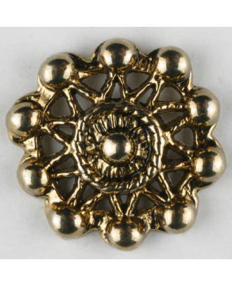 Full metal buttons, round, with shank - Size: 18mm - Color: antique gold - Art.No. 331056