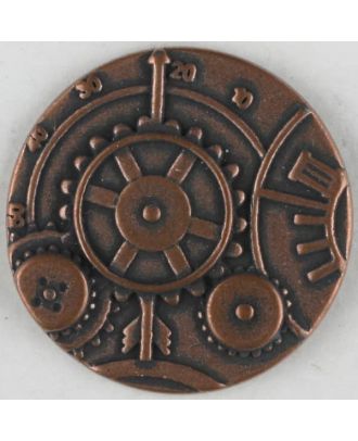 Steampunk Knopf Uhrwerk mit Öse - Größe: 23mm - Farbe: kupfer - Art.Nr. 331076