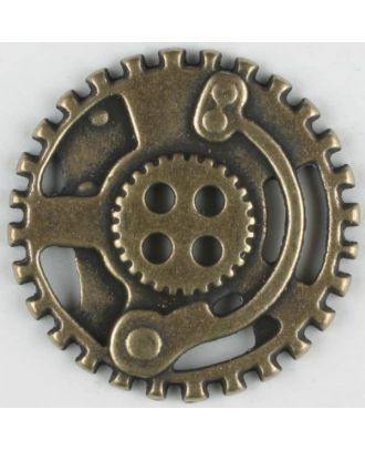 steampunk button with 4 holes - Size: 30mm - Color: antique brass - Art.No. 370773