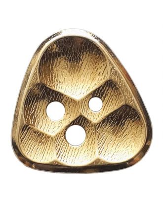 Metallknopf Dreieck Waben 3-Loch - Größe: 20mm - Farbe: gold - Art.Nr. 370831