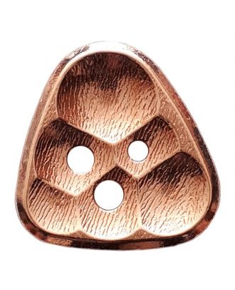 Metallknopf Dreieck Waben 3-Loch - Größe: 25mm - Farbe: rosegold - Art.Nr. 400272
