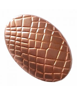 full metal button oval-shaped with reptile design and shank - Size: 25mm - Color: copper - Art.-Nr.: 400286