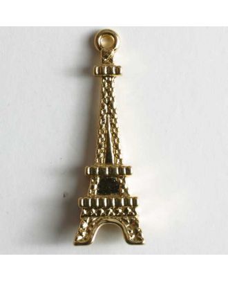 Eiffelturmknopf, vollmetall - Größe: 35mm - Farbe: gold - Art.Nr. 370035