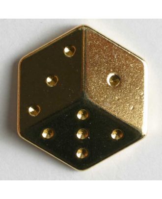 Dice button - Size: 20mm - Color: gold - Art.No. 370109