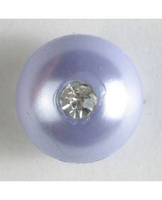 kugelförmiger Knopf mit kleinem Strassstein - Größe: 10mm - Farbe: lila - Art.Nr. 300197