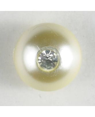 kugelförmiger Knopf mit kleinem Strassstein - Größe: 10mm - Farbe: gelb - Art.Nr. 300200