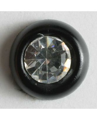 Strassknopf mit breitem Rand - Größe: 11mm - Farbe: schwarz - Art.Nr. 330587