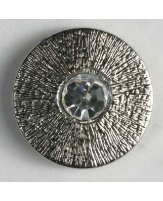 Kunststoffknopf mit Strass - Größe: 18mm - Farbe: altsilber - Art.-Nr.: 370278