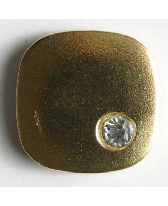 Knopf mit gehämmerter Oberfläche und kleinem Straßstein - Größe: 18mm - Farbe: gold - Art.Nr. 380122