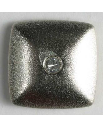 Kunststoffknopf mit Strass - Größe: 23mm - Farbe: silber - Art.-Nr.: 400047