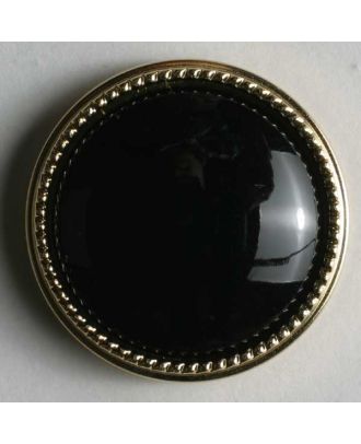 Kunststoffknopf - Größe: 11mm - Farbe: schwarz mit Goldrand - Art.Nr. 221326