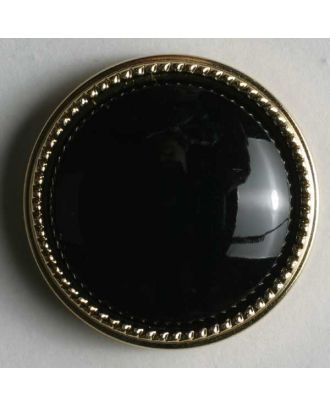 Kunststoffknopf - Größe: 28mm - Farbe: schwarz mit Goldrand - Art.Nr. 360078