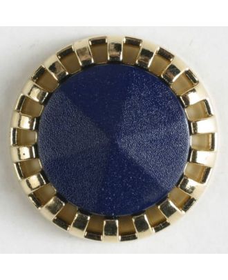 Zweiteiliger Knopf mit strahlenförmigem Goldrand mit Öse - Größe: 18mm - Farbe: marineblau - Art.Nr. 290501