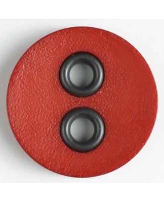 Kunststoffknopf mit Metalllöchern - Größe: 32mm - Farbe: orange - Art.Nr. 400083