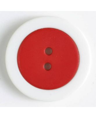 Zweiteiliger Polamidknopf mit Löchern - Größe: 25mm - Farbe: rot - Art.Nr. 330820
