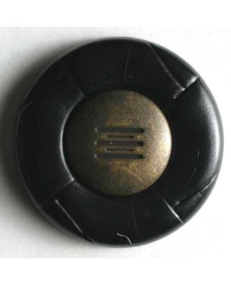 Kunststoffknopf Hingucker mit breitem Rand -Größe: 15mm - Farbe: schwarz - Art.Nr. 270551
