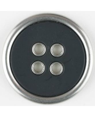 Zweiteiliger Vollmetall-Polyamidknopf, rund, 4 loch - Größe: 20mm - Farbe: schwarz - Art.Nr. 320648