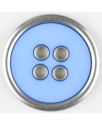 Zweiteiliger Vollmetall-Polyamidknopf, rund, 4 loch - Größe: 30mm - Farbe: blau - Art.Nr. 370734