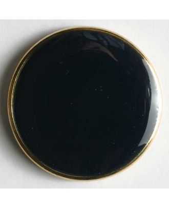 Blazerknopf, vollmetall, mit schmalem, dekorativem Rand und blauer Einlage - Größe: 23mm - Farbe: blau - Art.Nr. 350090