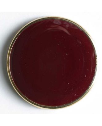 Blazerknopf, vollmetall, mit schmalem, dekorativem Rand und roter Einlage - Größe: 15mm - Farbe: rot/gold - Art.Nr. 300154