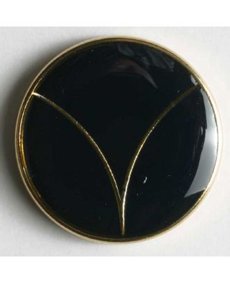 Blazer button, full metal - Size: 20mm - Color: blue/gold - Art.No. 340118