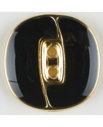 Blazerknopf, vollmetall - Größe: 23mm - Farbe: schwarz/gold - Art.Nr. 350116