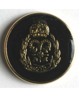 Coat of arms button, full metal - Size: 23mm - Color: black - Art.No. 360152