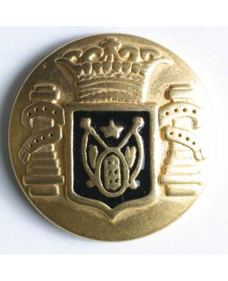 Coat of arms button, full metal - Size: 23mm - Color: black - Art.No. 360275