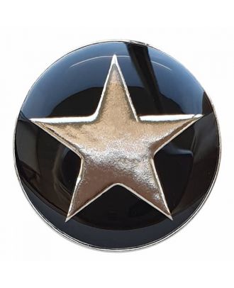 full metal button star with shank  - Size: 20mm - Color: black - Art.No. 341335